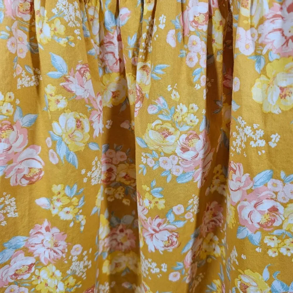 OshKosh B'Gosh Sleeveless Cotton Gold Floral Dress Size 5T